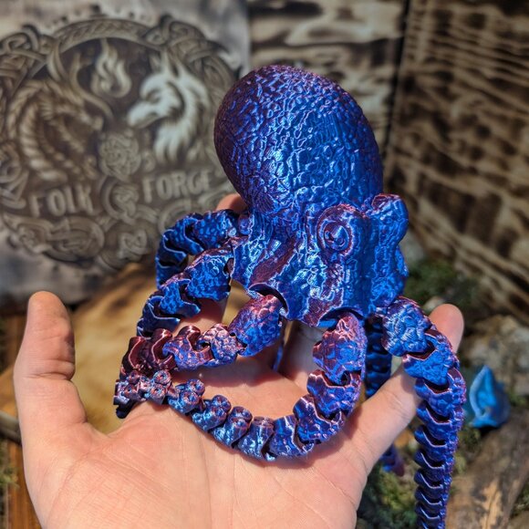 Articulated Spinning Flexi Octopus Fidget Toy Ocean Animal 3D Printed - Picture 5 of 16